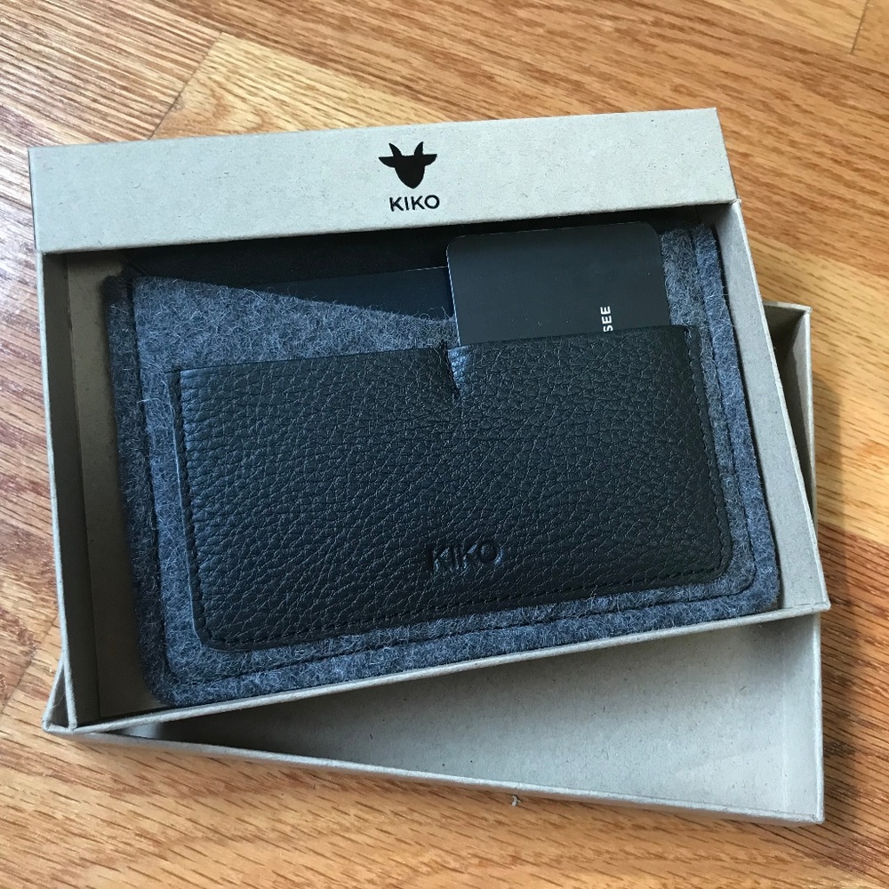 NEW Kiko Leather Black Passport holder NIB